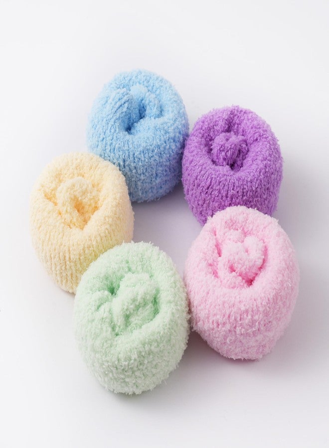 ARBINSON Fuzzy Socks for Women, Cozy Warm Fluffy Socks Comfy Thick Microfiber Plush Winter Home Slipper Socks Gifts for Women（5 Pairs Solid Color Style A） - Image 5